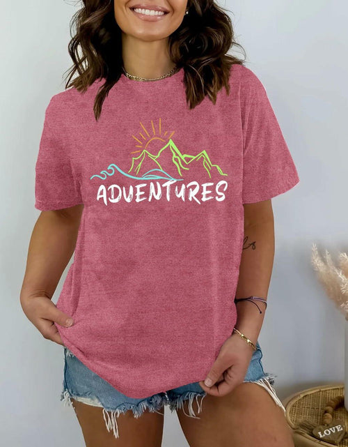Load image into Gallery viewer, WIPXITK Womens Hawaii Sunshine Beach Heart Graphic Tee Pink Size XL
