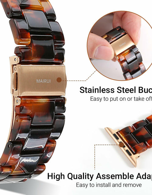 Load image into Gallery viewer, MAIRUI Resin Watch Band Compatible Apple Watch 38-41mm Series 1-9 Amber
