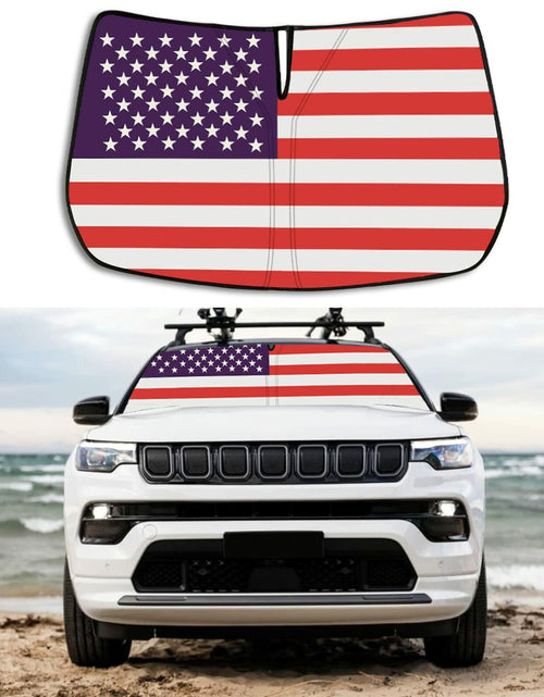 Load image into Gallery viewer, Moricere Windshield Sun Shade USA Flag Jeep Compass 2017-2023 Multi 6 Foldable
