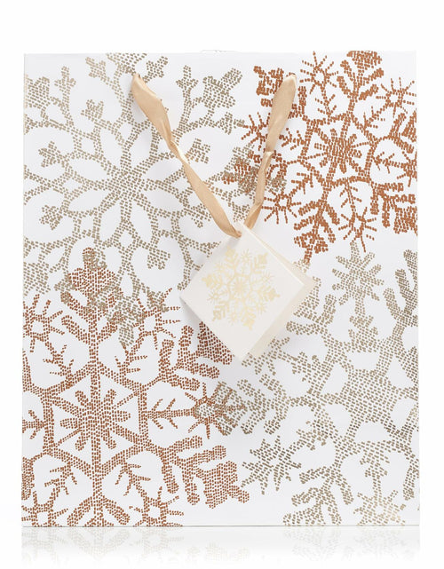 Load image into Gallery viewer, Fifth Ave Kraft Christmas Bags Large 12x10x5 Joy Pack of 12 Holiday Gift
