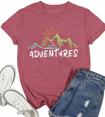 WIPXITK Womens Hawaii Sunshine Beach Heart Graphic Tee Pink Size XL