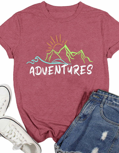 Load image into Gallery viewer, WIPXITK Womens Hawaii Sunshine Beach Heart Graphic Tee Pink Size XL

