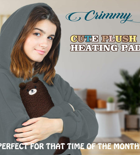 Crimmy USB Blue Bear Heating Pad for Period Cramps Pain Relief Car Travel
