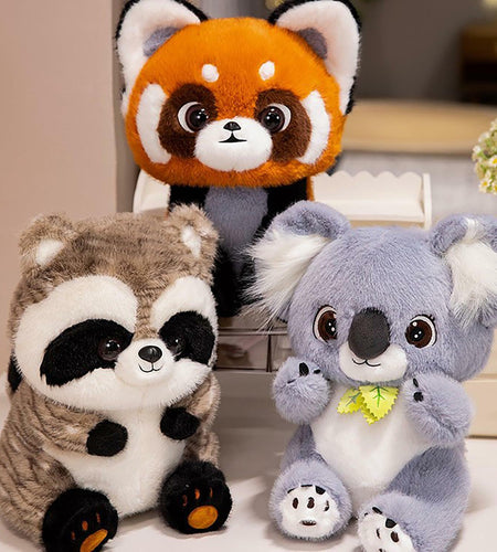 BIUBIULOVE Red Panda Stuffed Animal Plush Toy 10inch Raccoon Color