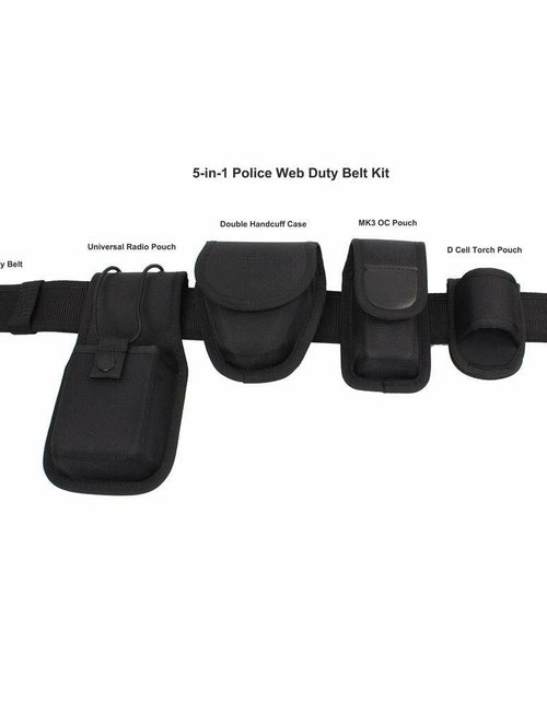 Load image into Gallery viewer, ROCOTACTICAL 5-in-1 Police Duty Web Belt Kit Black Medium 32-38"
