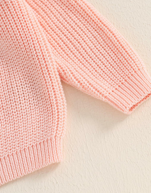 Load image into Gallery viewer, Adobabirl Baby Halloween Sweater Pumpkin Embroidery Knit Pullover Pink Size 6-9M
