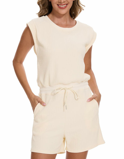 Load image into Gallery viewer, WUMU One Piece Outfit Beige Womens Romper Jumpsuit Size Small
