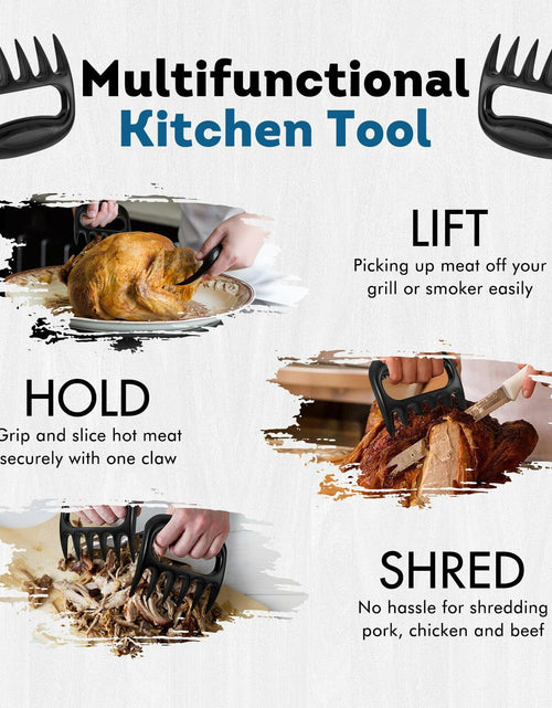 Load image into Gallery viewer, Glesalw Silicone Griddle Tool Mat &amp; Meat Shredder Claws BBQ Set Orange
