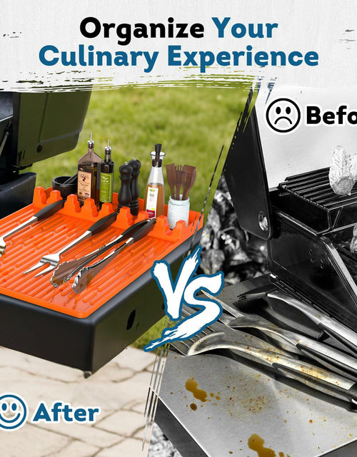 Load image into Gallery viewer, Glesalw Silicone Griddle Tool Mat &amp; Meat Shredder Claws BBQ Set Orange
