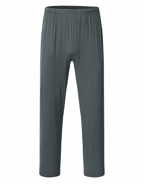 Load image into Gallery viewer, MoFiz Men’s Pajama Set V-Neck Short Sleeve Sleepwear Striped Grey Blue Size M
