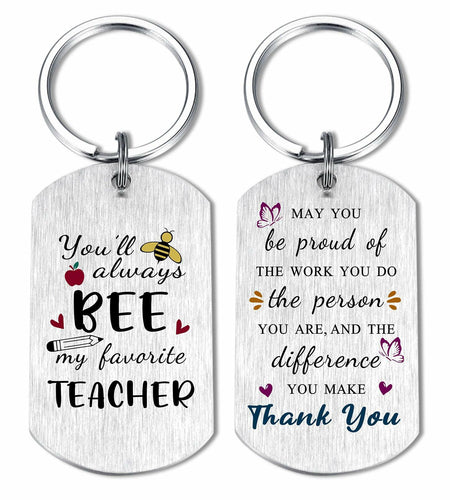 Alotozo Teacher Appreciation Laser Engraved Keychain Bulk Thank You Gifts Small