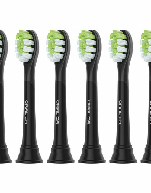 Load image into Gallery viewer, Oralica Whitening Replacement Toothbrush Heads Philips Sonicare 6 Pack Black

