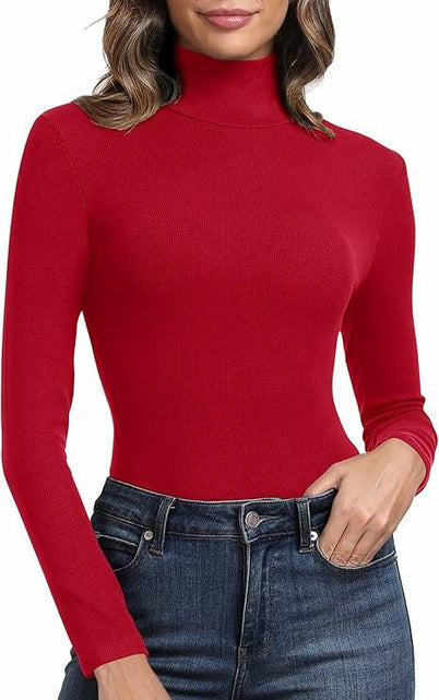 Load image into Gallery viewer, Urvicor Women's Long Sleeve Mock Neck Top Burgundy Size Small
