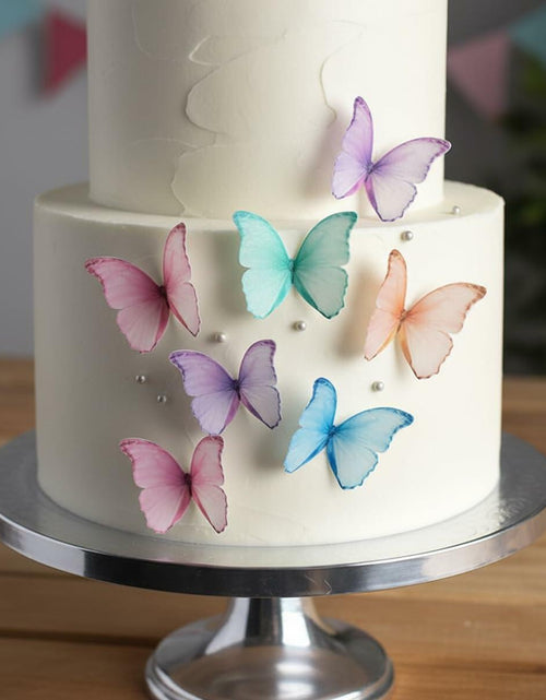 Load image into Gallery viewer, CHOCKACAKE Edible Butterflies Cake Toppers Set of 24 1.77in Multi-Color Paper
