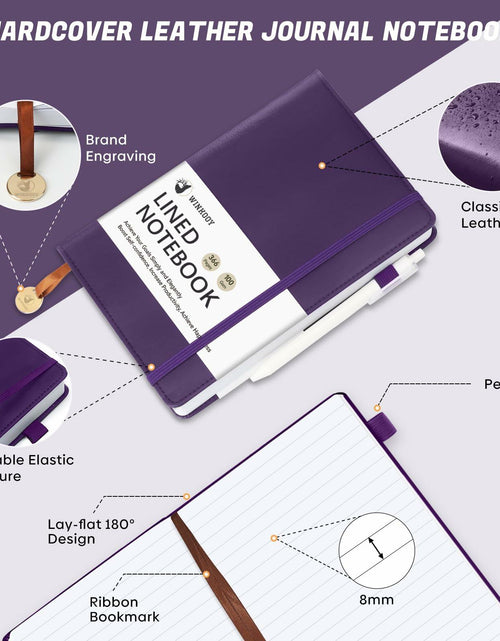 Load image into Gallery viewer, Winkooy Leather Hardcover Lined Journal Notebook A5 366 Pages Pen Loop
