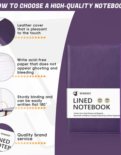 Load image into Gallery viewer, Winkooy Leather Hardcover Lined Journal Notebook A5 366 Pages Pen Loop
