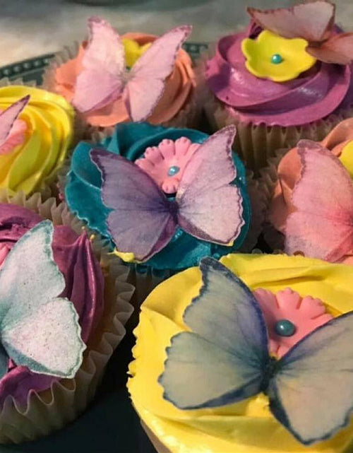 Load image into Gallery viewer, CHOCKACAKE Edible Butterflies Cake Toppers Set of 24 1.77in Multi-Color Paper
