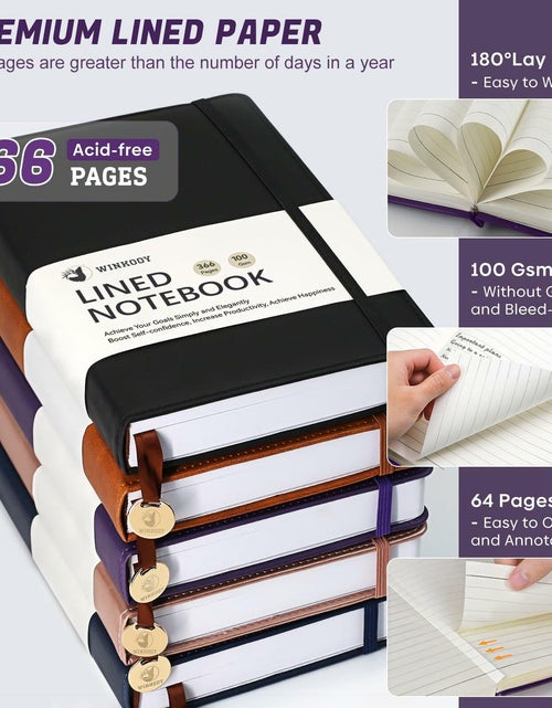 Load image into Gallery viewer, Winkooy Leather Hardcover Lined Journal Notebook A5 366 Pages Pen Loop
