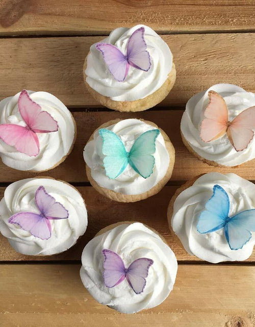 Load image into Gallery viewer, CHOCKACAKE Edible Butterflies Cake Toppers Set of 24 1.77in Multi-Color Paper
