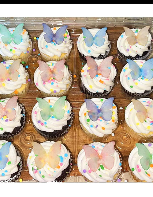 Load image into Gallery viewer, CHOCKACAKE Edible Butterflies Cake Toppers Set of 24 1.77in Multi-Color Paper
