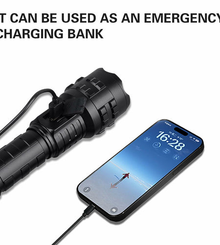 Wboxlizy Rechargeable Tactical Flashlight Waterproof Super Bright Black