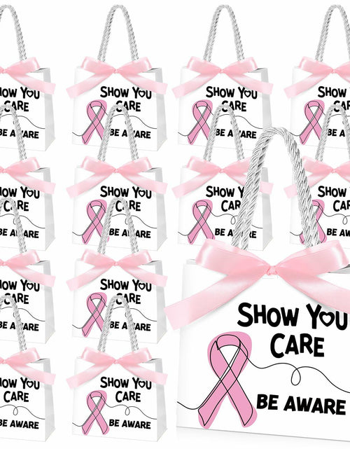 Load image into Gallery viewer, Weekgrat 25 Pack Breast Cancer Awareness Gift Bags Pink Ribbon 5.51x2.36x4.72in
