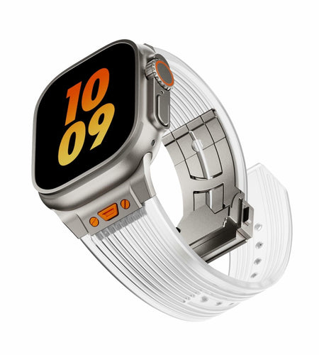 Jopinl Clear Silicone Watch Band for Apple Watch Ultra 49mm Transparent