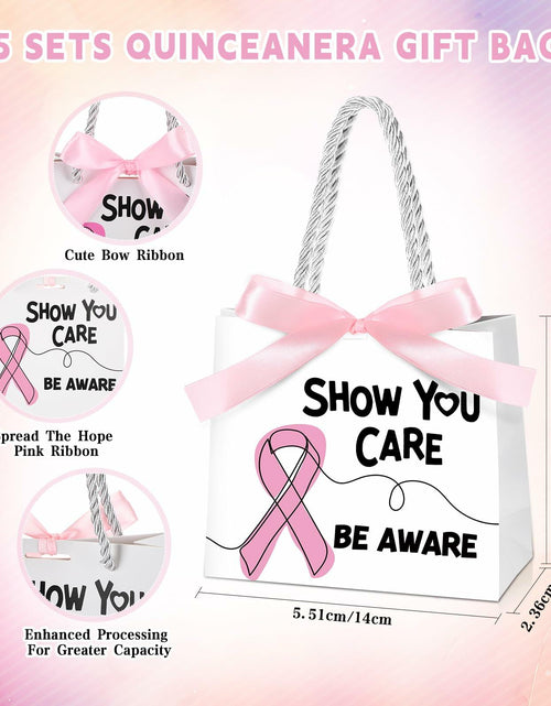 Load image into Gallery viewer, Weekgrat 25 Pack Breast Cancer Awareness Gift Bags Pink Ribbon 5.51x2.36x4.72in
