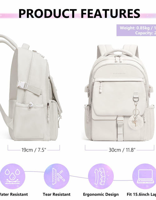 Load image into Gallery viewer, GLORIEROO Kids Backpack Girls 15.6" Laptop Compartment Beige White
