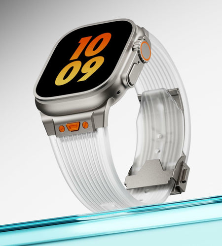 Jopinl Clear Silicone Watch Band for Apple Watch Ultra 49mm Transparent