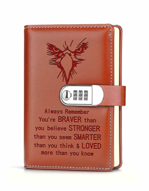 Load image into Gallery viewer, JOHSBYD Eagle Leather Combination Lock Notebook Scouts Gift
