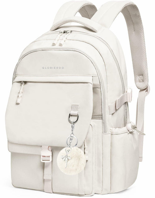 Load image into Gallery viewer, GLORIEROO Kids Backpack Girls 15.6" Laptop Compartment Beige White

