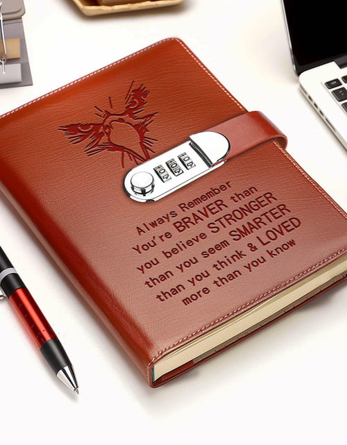 Load image into Gallery viewer, JOHSBYD Eagle Leather Combination Lock Notebook Scouts Gift
