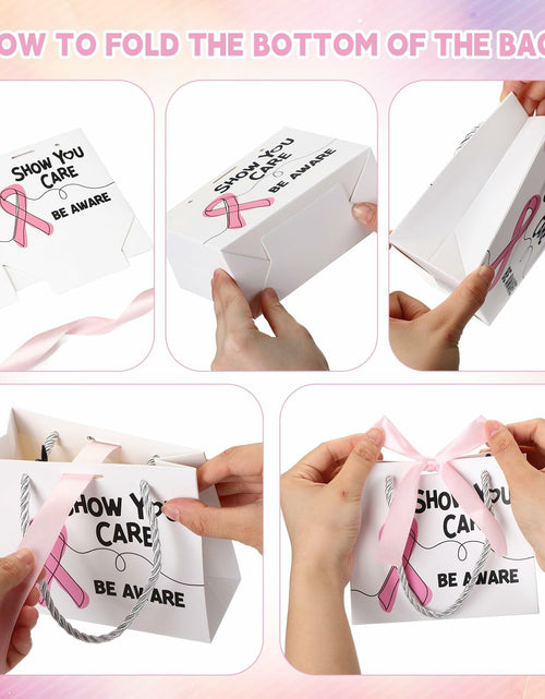 Load image into Gallery viewer, Weekgrat 25 Pack Breast Cancer Awareness Gift Bags Pink Ribbon 5.51x2.36x4.72in
