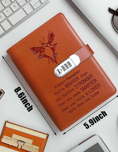 Load image into Gallery viewer, JOHSBYD Eagle Leather Combination Lock Notebook Scouts Gift
