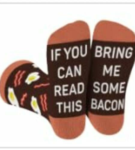 VICRAZY If You Can Read This Bring Me Some Bacon - SOCKS Knitting