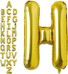 Load image into Gallery viewer, WRWMSLGO Letter Balloons 40in Alphabet A-Z Gold Foil Mylar Party Decor
