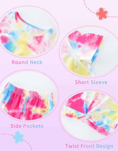 Load image into Gallery viewer, Hvididan Girls Tie Dye Twist Front Top &amp; Sweatpants Set Rose Red Size 9-10Y

