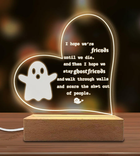 Werncy Cute Ghost Acrylic Desktop Sign Halloween Christmas Decor Transparent