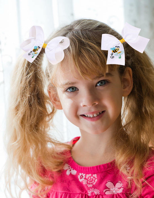 Load image into Gallery viewer, XEININVU Bee Hair Clips Toddler Girls Bowknot Hair Barrettes Yellow White 2PCS
