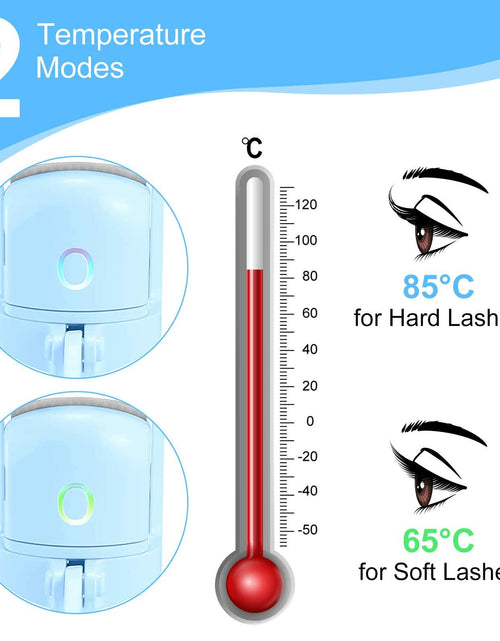 Load image into Gallery viewer, AIQIUSHA Heated Eyelash Curler Rechargeable 2 Modes Blue Size Blue
