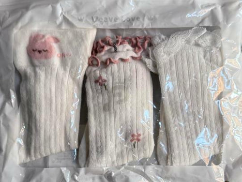 Load image into Gallery viewer, Apone Fatu Baby Knee High Socks Flower D for Infants Toddlers 6-12 Months
