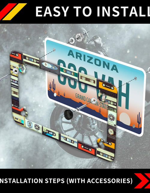 Load image into Gallery viewer, Motorcycle Cassette Tape License Plate Frame Stainless Steel 7x4 Inch
