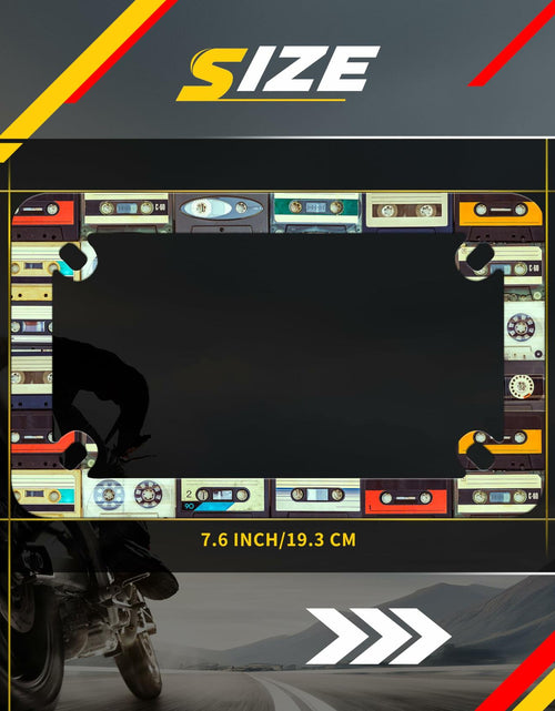 Load image into Gallery viewer, Motorcycle Cassette Tape License Plate Frame Stainless Steel 7x4 Inch
