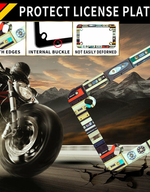 Load image into Gallery viewer, Motorcycle Cassette Tape License Plate Frame Stainless Steel 7x4 Inch
