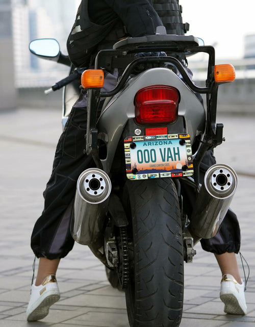 Load image into Gallery viewer, Motorcycle Cassette Tape License Plate Frame Stainless Steel 7x4 Inch

