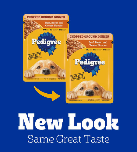 BestBy11/25 Pedigree Adult Soft Wet Dog Food Beef Bacon Cheese 3.5oz 16-Count