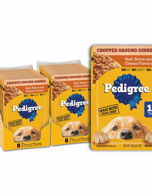 Load image into Gallery viewer, BestBy11/25 Pedigree Adult Soft Wet Dog Food Beef Bacon Cheese 3.5oz 16-Count
