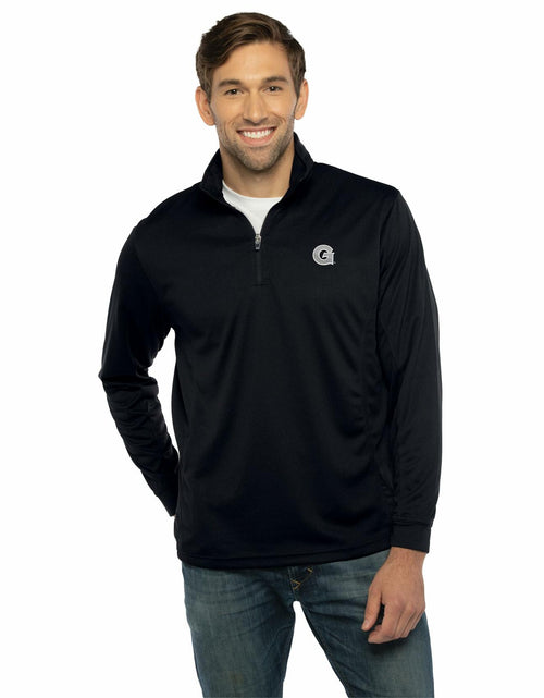 Load image into Gallery viewer, Vantage Apparel Men's Collegiate Micro Mesh 1/4 Zip Pullover Black Small
