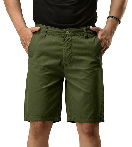 CHARBONNIER Men's Chino Shorts Performance Series 100% Cotton Army Size 30